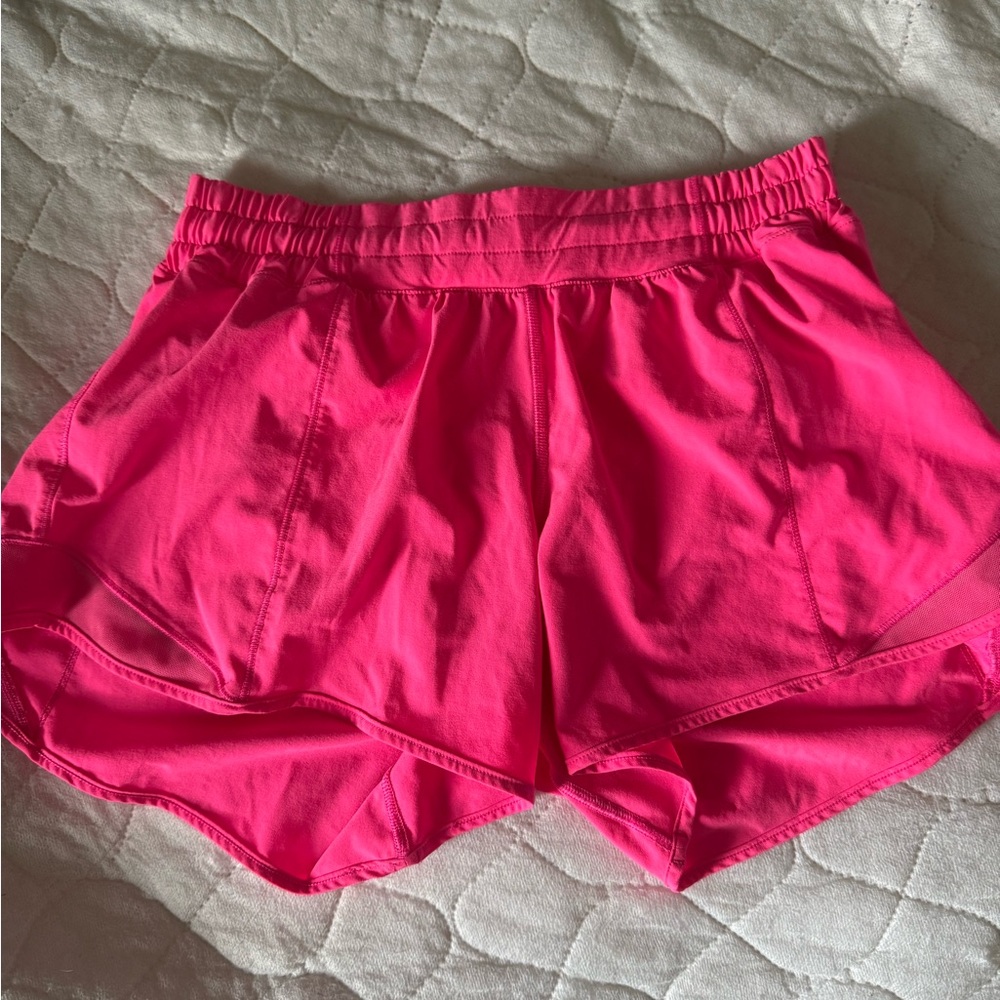 Lululemon Hotty Hot shorts highlighter pink